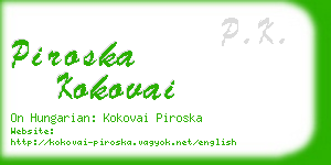 piroska kokovai business card